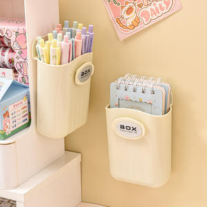 Organisateur de bureau rectangulaire blanc crème, boîte de rangement murale pour fournitures scolaires, support pour papeterie d'étudiant - Product Image 4