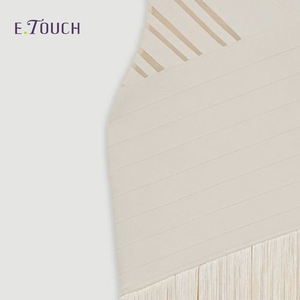 Maxi vestido de punto de algodón transpirable-dobladillo asimétrico con flecos - Product Image 4