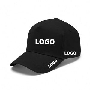 Customized 5 Panel 3D Embroidery Plain Black Baseball Hats Men Women <b>Blank</b> High Crown Snap Back Caps Curved Brim - Product Image 1