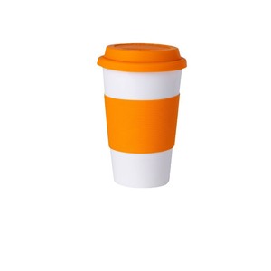 แก้วเซรามิกสีพื้นไม่มีหูจับ ฝาแบบกดเปิด-ปิด สำหรับนักเรียน ใส่กาแฟ ชา ใช้กับเครื่องล้างจานได้ เหมาะสำหรับเป็นของขวัญ - Product Image 3