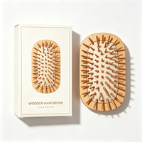 Brosse à cheveux portable en bambou avec picots en bois pour démêler les cheveux fins, idéale pour la plage, les voyages et le coiffage quotidien