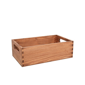 Pine Wood Storage <b>Box</b> Rectangle Solid Wood Mortise And Tenon Office Organizer No Lid Desktop Drawer Organizer - Product Image 1