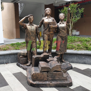Escultura de Figura de Fibra de Vidrio Imitación Bronce, Decoración Artística Personalizada para Montaje en Suelo Exterior - Product Image 2