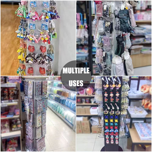 Kim Loại Tùy chỉnh găng tay Pegboard xoay hiển thị đứng với móc kim loại treo với bánh xe Pegboard hiển thị đứng - Product Image 6