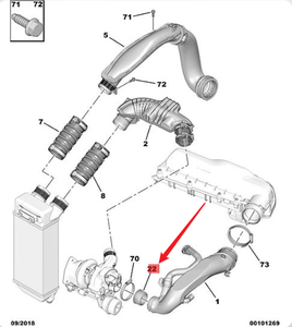 Joint d'étanchéité du tuyau d'admission turbocompressé OE 1638178880 V758424680 pour Peugeot 207 <span class=keywords><strong>308</strong></span> 3008 508 RCZ Citroën C4 C5 DS4S DS5 - Product Image 2