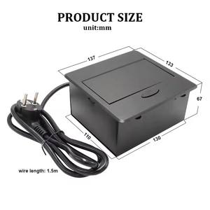 इनसेट छिपे हुए eu मानक पावर सॉकेट यूएसबी चार्जिंग ब्लैक पॉप अप कॉन्फ्रेंस टेबल डेस्कटॉप सॉकेट यूएसबी कनेक्टर के साथ - Product Image 5