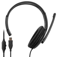 Casque audio pour ordinateur à bandeau rétractable, design léger, prix de gros usine, interface USB, pour conférence