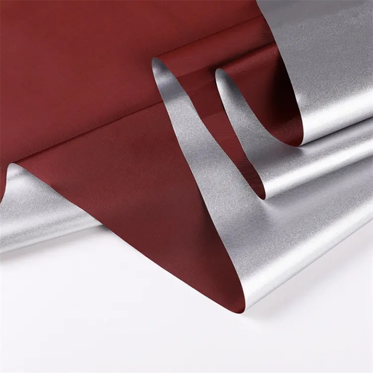 wujiang waterproof polyester 190T taffeta fabric with silver coating for curtains or car cover