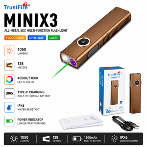 Nuova <span class=keywords><strong>Torcia</strong></span> MINIX3 EDC di Trustfire, Mini <span class=keywords><strong>Torcia</strong></span> Leggera ad Alta Potenza 1050LM Ricaricabile per Uso Quotidiano - Product Image 1