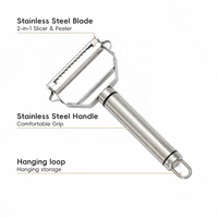 PURE COOK Groenteschiller 304 roestvrij staal 3-delige set Dual Head fruitschiller voor keukengereedschap Multifunctioneel