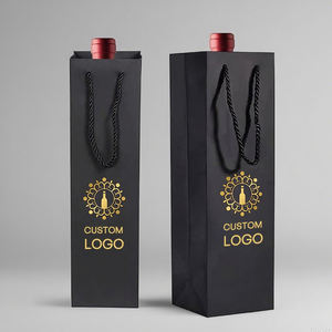 Sacs cadeaux en papier kraft brun avec poignée découpée, personnalisables avec logo, écologiques, pour bouteilles de champagne, bière, spiritueux et vin. - Product Image 6