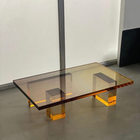 Table basse design moderne minimaliste pour salon, table basse en acrylique dégradé pour canapé