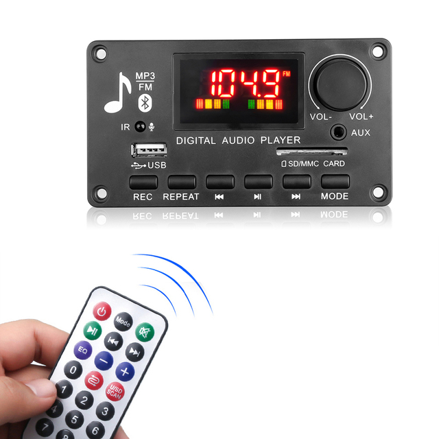 New Kt 80W Amplifier MP3 Decoder Board DC 5V-26V for 5.0 Car FM Radio Module Call Recording Support TF USB AUX 3.5 WAV