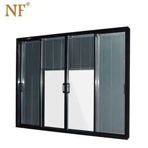 Marine aluminum entry sliding door with blind