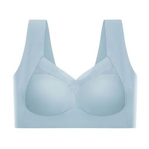 I-0127 Custom Bra Large Size <b>Mesh</b> Tank <b>Top</b> Camisole Underwear Yoga Gym Knitted Bras Wire Free Thin Sports Women Seamless Bra - Product Image 1