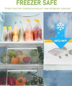 Huamaohengchun 20-Pack Reusable PE Plastic <b>Freezer</b> <b>Bags</b> Dishwasher Safe Leakproof BPA Free Healthy Food Jewelry Storage - Product Image 6