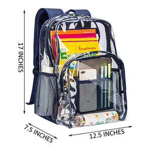Gros Personnalisés Effacer PVC Transparent Étanche Voyage <span class=keywords><strong>Cartable</strong></span> Femmes Travaillent Sac À Dos - Product Image 3