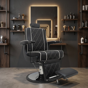 Factory Direct Durable Luxury Black Barber <b>Chair</b> Hydraulic <b>Reclining</b> Salon Styling <b>Chair</b> Custom Made for Hotel School Turkey - Product Image 5