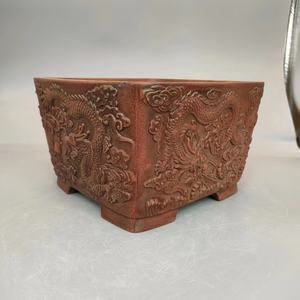 Bonsai-Töpfe im antiken Stil mit geschnitzten Drachen Klassischer unglasierter Bonsai-Topf - Product Image 2