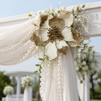 Fleurs de Poinsettia artificielles en polyester faites à la main pour la décoration d'arche de mariage en intérieur, tailles et couleurs personnalisées, fête