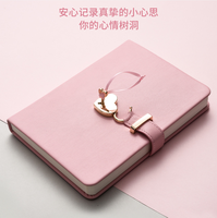 Journal intime A5 à couverture rigide personnalisable, carnet de notes de 100 feuilles pour l'école, journal personnalisé avec logo personnalisé, clé de verrouillage en forme de cœur