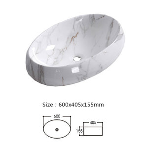 Cuenco de mano de lavado de piedra de cerámica de lavabo de mármol azul blanco de Venta caliente con instalación de montaje baño WC producto de calidad Affordab - Product Image 5