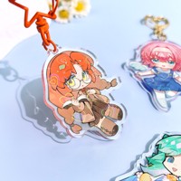 Porte-clés anime multi-personnages en acrylique transparent