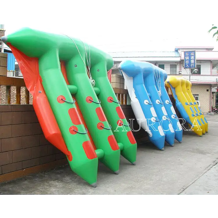 Niños mano canotaje inflable deporte acuático juego inflable Banana Boat familia amigable Pedal barco para la venta