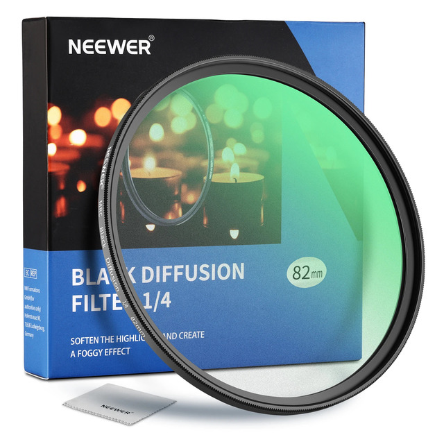 NEEWER Black Diffusion Nebula Dreamy Cinematic Effect 43mm Waterproof Aluminum Frame HD Optical Glass Filter for Camera