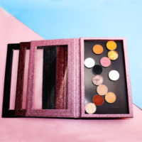 Palette de fards à paupières vide, étiquette personnalisée, cosmétique, maquillage magnétique, emballage en papier à paillettes