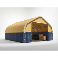 Abri métallique conteneurisé A-Frame à double treillis en PVC de 900 g, grande portée, sans fondation, résistant au vent, personnalisé pour le stationnement de voitures et la logistique