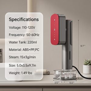 Défroisseur Vapeur Portable Pliable avec Réservoir d'Eau de 220 ml et Chauffage Rapide en 10 secondes - Product Image 6
