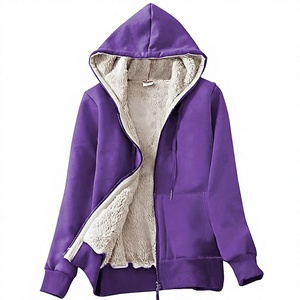 Sweat à capuche en polaire sherpa pour femme, pull chaud en peluche, sweat-shirt d'hiver doux et moelleux pour femme - Product Image 1