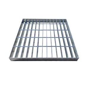 24 plate-forme de plancher galvanisée en métal barre d'acier grille rampes couverture de tranchée pour drainage inter inséré couverture en acier grille photo