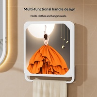 Boîte de rangement murale rectangulaire pliable en plastique, étagère de salle de bain, armoire de toilette, organisateur de vêtements compact
