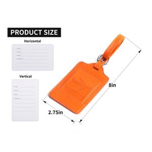 Luggage <b>Tags</b> Premium PU Leather Luggage <b>Tags</b> for Suitcases Luggage Labels with <b>Name</b> ID Card Travel Accessories - Product Image 2