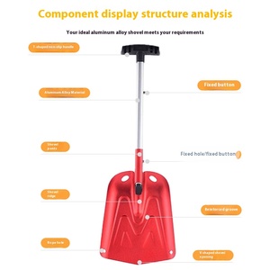 批发优质铝合金宽模型伸缩防滑多功能便携式花园雪铲 - Product Image 2
