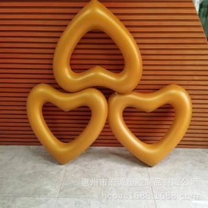 Anillo de natación inflable en forma de corazón de 85 cm, color dorado engrosado, para deportes acuáticos infantiles - Product Image 5