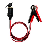 12V/24V Fixed Thread Cigarette Lighter Socket Extension Cable Cigarette Lighter Base with Clip Wire Connector Accessories