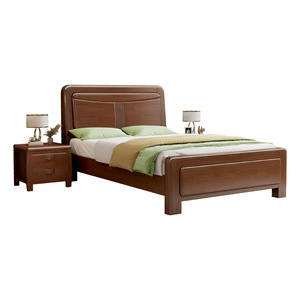 Lit en bois massif de style nordique 1,8 m avec rangement, lit de mariage pour chambre principale 1,5 m, lit moderne minimaliste pour appartement - Product Image 5