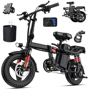 Vélo électrique pliable pour adultes de 14 <span class=keywords><strong>pouces</strong></span>, 750W de puissance maximale, 48V 12Ah, autonomie de 25-30 miles, vitesse maximale de <span class=keywords><strong>24</strong></span> MPH, siège passager, porte-bagages pliable - Product Image 3