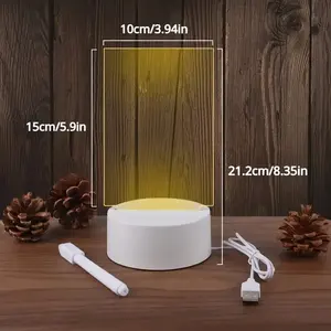 Dễ thương xách tay phòng ngủ phòng khách ánh sáng ban đêm LED Đèn căn cứ cho 3D Acrylic WHIT Lưu ý hội đồng quản trị