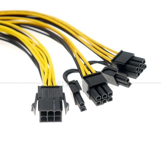 GPU 6-PIN to Dual 8-PIN 18AWG PCI Express Power Supply Adapter PCIe Extension Cable-Pure Copper Conductor 20cm Length in Stock