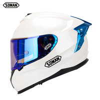 Nouveau fabricant casque de moto intégral Double objectif grand Spoiler SOMAN SM961-S