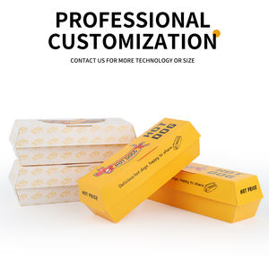 Boîte à hot-dogs personnalisée pour restauration rapide, emballage en papier biodégradable avec logo pour hamburgers, <span class=keywords><strong>frites</strong></span>, salades et sushis - Product Image 2