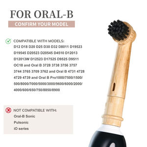 LULA Setole Naturali Biodegradabili Ecologiche <span class=keywords><strong>di</strong></span> Cinghiale e Crine <span class=keywords><strong>di</strong></span> Cavallo per <span class=keywords><strong>Testine</strong></span> <span class=keywords><strong>di</strong></span> <span class=keywords><strong>Ricambio</strong></span> per Spazzolini Elettrici - Product Image 2