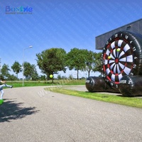 BOSTYLE Cible de fléchettes gonflable commerciale pour 2 joueurs, en PVC, utilisation intérieure/extérieure, balles adhésives – Parc aquatique, Carnaval