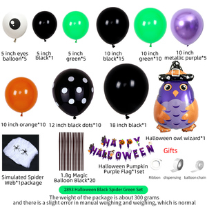 Nuovo Set <span class=keywords><strong>di</strong></span> Palloncini per Halloween, Natale e Pasqua, Palloncini in Lattice e Film <span class=keywords><strong>di</strong></span> Alluminio, Arco con Zucche, Pipistrelli e <span class=keywords><strong>Ragni</strong></span> per Decorazioni Festive - Product Image 4