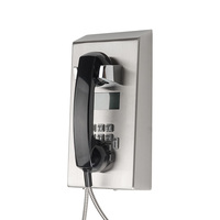 Téléphone de prison robuste en acier inoxydable avec cordon, directement de l'usine, avec écran LCD et indice de protection IP56, téléphone d'urgence IP