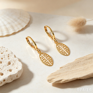 Pendientes botánicos Art Deco al por mayor con diseño de pétalos calados para piel sensible, pendientes colgantes en forma de lágrima con tarjeta minorista, tono <span class=keywords><strong>oro</strong></span>, arete - Product Image 5